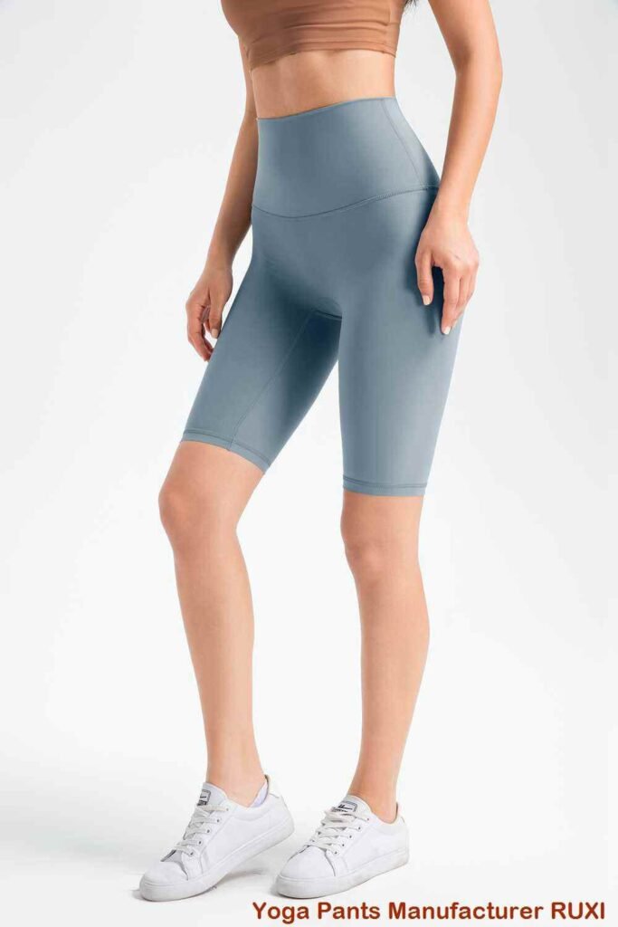Comfort Fit Foldover Waist Yoga Shorts RUXI sj3790
