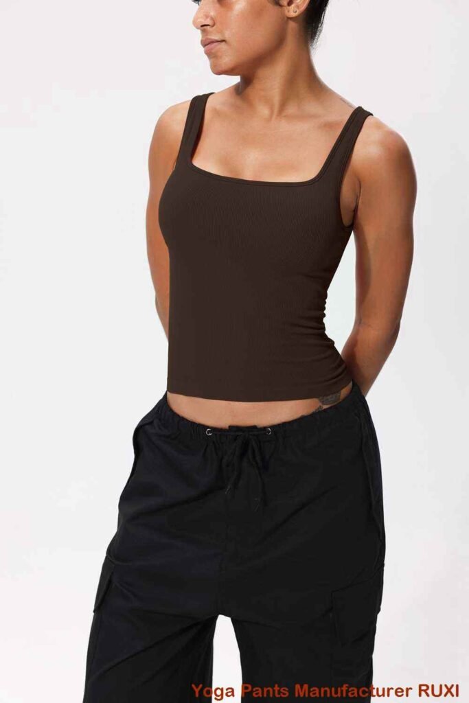 Black Padded Sports Bra for Comfortable Support RUXI sj1656