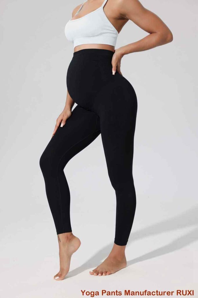 Black Sports Leggings with Pockets for Women RUXI sj497