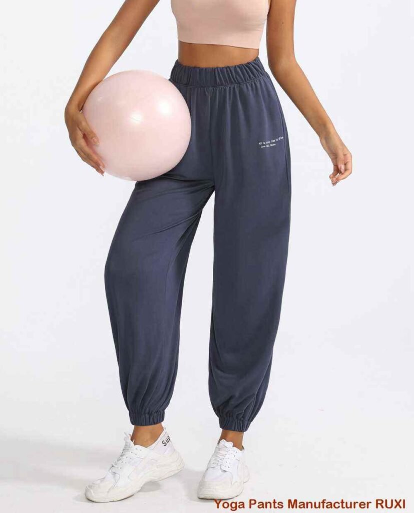 Comfort Fit Black Yoga Trousers for Women RUXI sj667